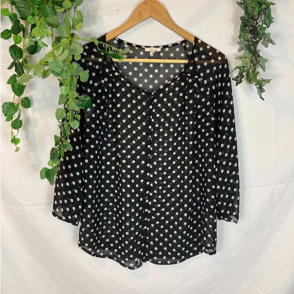Pleione Button Down Polka Dot Shirt